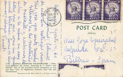 Pine Hill — Catskill Mountain Vacationlands — wydawca Bob Wyer, Delhi, N.Y. — Rewers