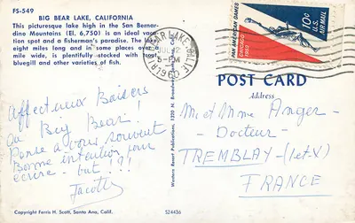 Big Bear Lake, Kalifornia — jezioro w górach San Bernardino — Western Resort Publications, FS-549 — Rewers