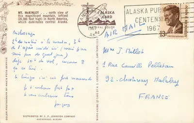 Monte McKinley — vista norte — Alaska — editor C.P. Johnston Company — Verso