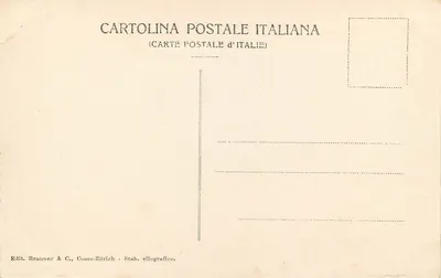 Ruiny Pesto — świątynia Ceres i Vesty — wydawca Brunner & C., n° 8438 — Rewers