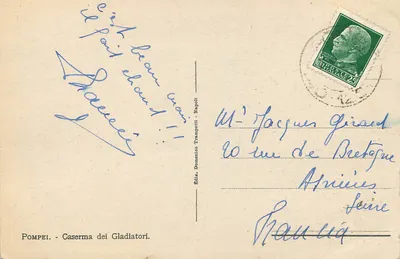 Pompei - Caserma dei Gladiatori — Domenico Trampetti Edition, Naples — Back