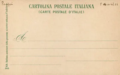 Pompei — Kasarmy żołnierzy — wyd. E. Ragozino, Galleria Umberto, Napoli — Rewers