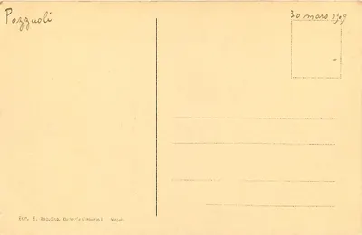 Pozzuoli — Tempio di Serapide — Wyd. E. Ragusino, Galleria Umberto I, Neapol — Rewers