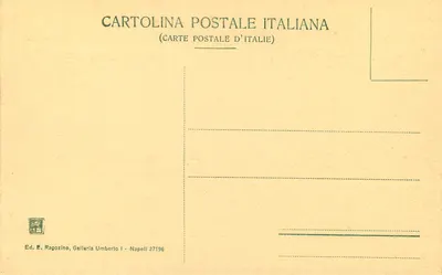 Ravello - Terrazza dell'Hôtel Palumbo — widok panoramiczny na zatokę i góry — Wyd. E. Ragozino, Galleria Umberto I - Napoli 27196 — Rewers