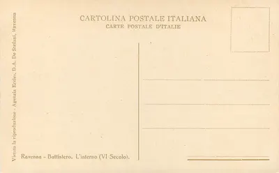 Ravenna - Baptisterio. La inferior (siglo VI) — Agenzia Ecclesia, D.A. De Stefani — Reverso
