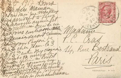 Roma - Castel S. Angelo - S. Pietro dal Tevere — editor V.R. Pref. Como N° 7153 — Verso