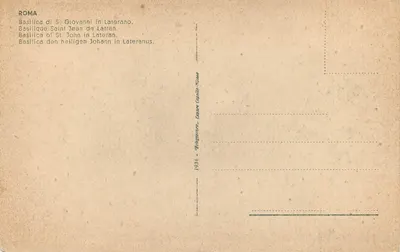 Basiliek Sint Jan van Lateraan — Rome — uitgever 'Gesprengt' n° 1936 — Achterkant