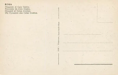 Piramida Kajusa Cestiusza — Rzym — Wydawca Foggiature, nr 1936 — Rewers