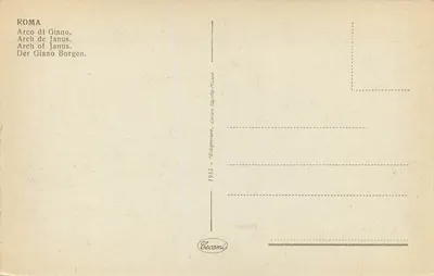 Rzym — Arco di Giano — wydawca Cecamì, nr seryjny 1935 — Rewers