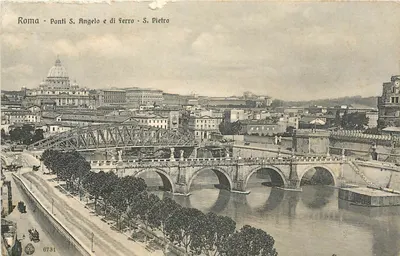 Roma - Ponte S. Angelo e de Ferro - S. Pietro — editor Brunner & C. Como e Zürich, n° 6731