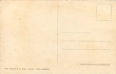 Roma - Ponte S. Angelo e de Ferro - S. Pietro — editor Brunner & C. Como e Zürich, n° 6731 — Verso