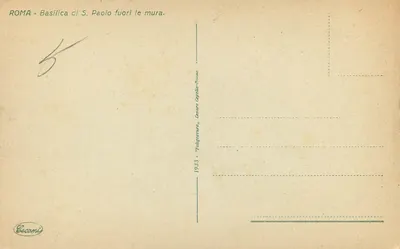 Bazylika Świętego Pawła poza murami — Rzym — wydawca Becanis, nr serii 1933 — Rewers