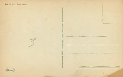 Roma - O Panteão — editor Eecamis, n°3 — Verso