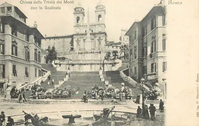 Igreja da Trindade dos Montes com a Escadaria — Roma — Ing. P. Becchilini, n° 691