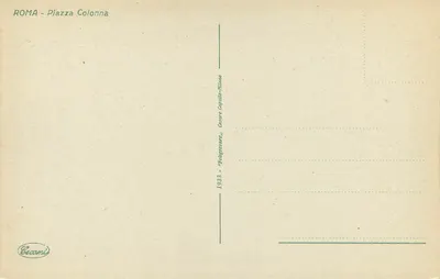 Roma - Piazza Colonna — coluna da praça com estátua — editor Cecamì, série 1983 — Verso