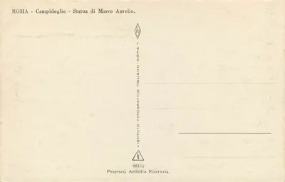 Rzym — Campidoglio — Statua Marcusa Aureliusza — Istituto Fotografico Italiano, n° 60152 — Rewers