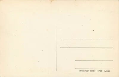 Rome - Monument to Garibaldi — publisher ALTEROCCA-TERNI, no. XXI — Back