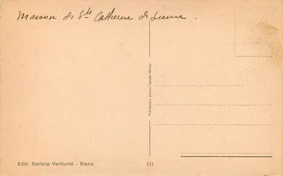 Siena - Casa e igreja de Santa Caterina — Edição Stefano Venturini, n°117 — Verso
