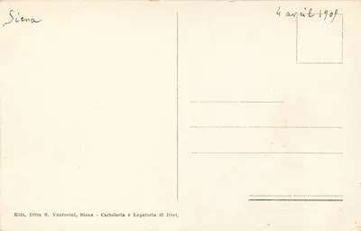 Siena - Palazzo Bandini Piccolomini — Parte posterior — Ditta S. Venturini, n° 609 — Verso