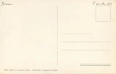 Siena - The Chapel of the Palazzo della Signoria — Publisher S. Venturini, no. 641 — Back