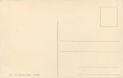 Villa d'Este em Tivoli — vista do jardim com fonte — G. Garosi, n° 1714 — Verso