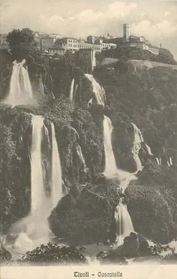 TIVOLI - Casetatelle — cascata e aldeia em segundo plano — G. Carosi - Edit. n°648