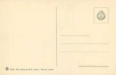 Torino – Wzdłuż Po i Pomnik Garibaldiego — Wyd. Brunner & C., Como — Rewers