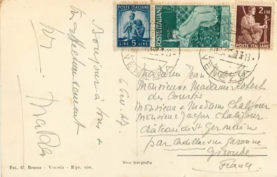 Venecia - Basílica y Campanario de San Marcos — Fot. G. Brocca, n° 438 — Reverso