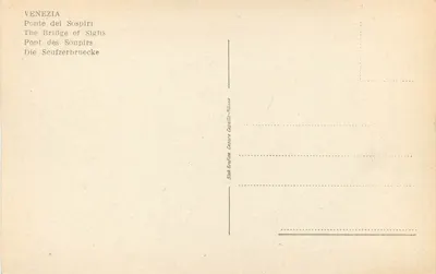 Wenecja — Most Sospiri — Stahk Grafikum Capello-Nilsson — Rewers
