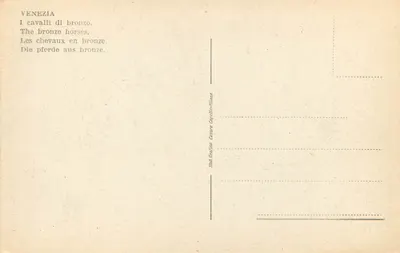 Wenecja — Konie brązowe — Stab. Grafico Cesare Capitello-Milano — Rewers