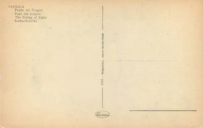 Wenecja — Most Szeptów — wydawca Cecanis, nr serii 1935 — Rewers