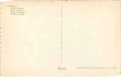 Veneto — Ponte Littorio — editore Becani, numero di serie 1935 — Verso