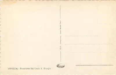 Wenecja - Panorama z wyspy Świętego Jerzego — wydawca Cescamé, numer serii nieczytelny — Rewers