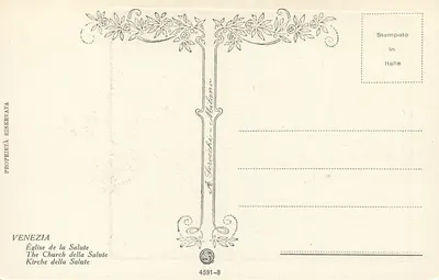 Wenecja - Katedra Zdrowia — rzeźba — seria 4591-8 — Rewers
