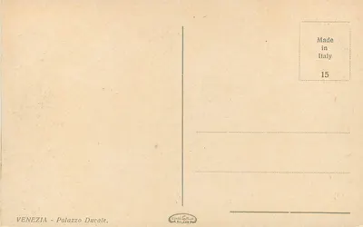 Piazza San Marco — Palazzo Ducale i kolumny — Wydawca Esare Cufello, Mediolan, n°15 — Rewers