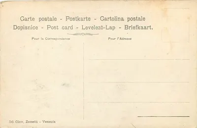 Wenecja - Piazza dei Leoncini — wydawca Giov. Zanetti, n° 56 — Rewers