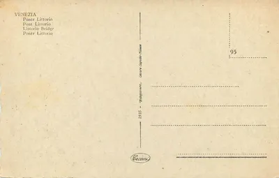 Ponte Littorio — Wenecja — wydawca Cecamè, n° 95 — Rewers