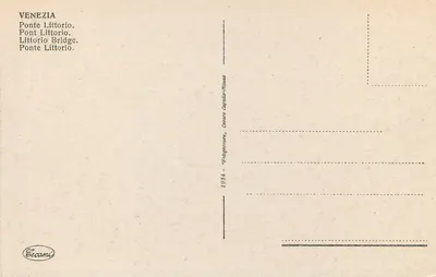 Wenecja — Ponte Littorio — wydawca Cecamì, n° 22 — Rewers