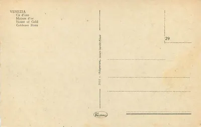 Wenecja — Pałac Dogów — wydawca Cecamì, nr 29 — Rewers