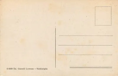 Ventimiglia — Panorama wybrzeża francuskiego — Ed. Giavelli Lorenzo — Rewers