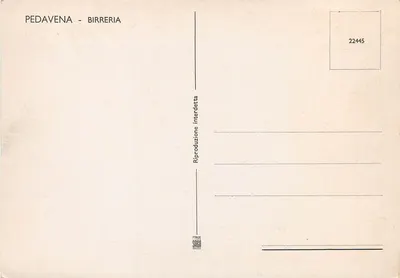 Pedavena - Birreria — reprodukcja zabroniona — wydawca Sima, n° 22445 — Rewers