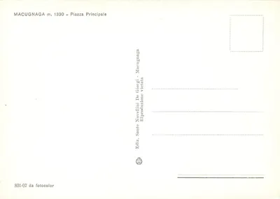 Macugnaga — Piazza Principale — Wyd. Sante Novellini De Giorgi — Rewers