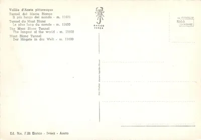 Túnel do Mont Blanc — Tunnel del Monte Bianco — Enrico Ivrea — Verso