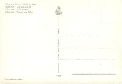 Gruppo Sella — Dolomity — Wydawnictwo Cortina 39/88 — Rewers