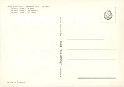 Lago Maggiore - Verbania Intra - The Port — Brunner & C., Como n° 209/04 — Back