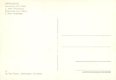 Portovenere — Promontorio di S. Pietro — Wyd. Foto Turano, n° 65 — Rewers