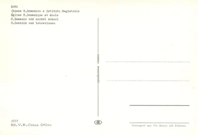 Kościół Świętego Dominika — Szkoła Normalna — Wyd. V.R. Conca D'Oro n°2707 — Rewers