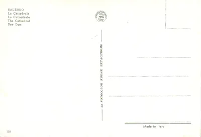 Salerno — A Catedral — editor Fotopapidacolor Terni, n° 155 — Verso