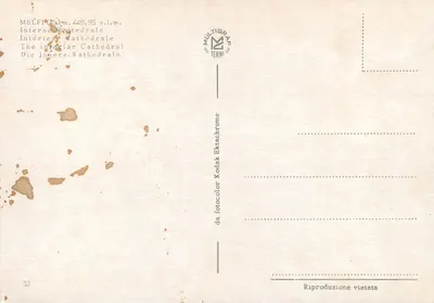 Binnenkant van de kathedraal van Melfi — serie 449,95 s.l.m. — Multigrat Terni — Achterkant