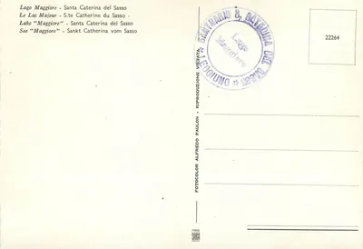Lago Maggiore - Santa Caterina del Sasso — uitgever Santuario & Caverina, n° 22264 — Achterkant